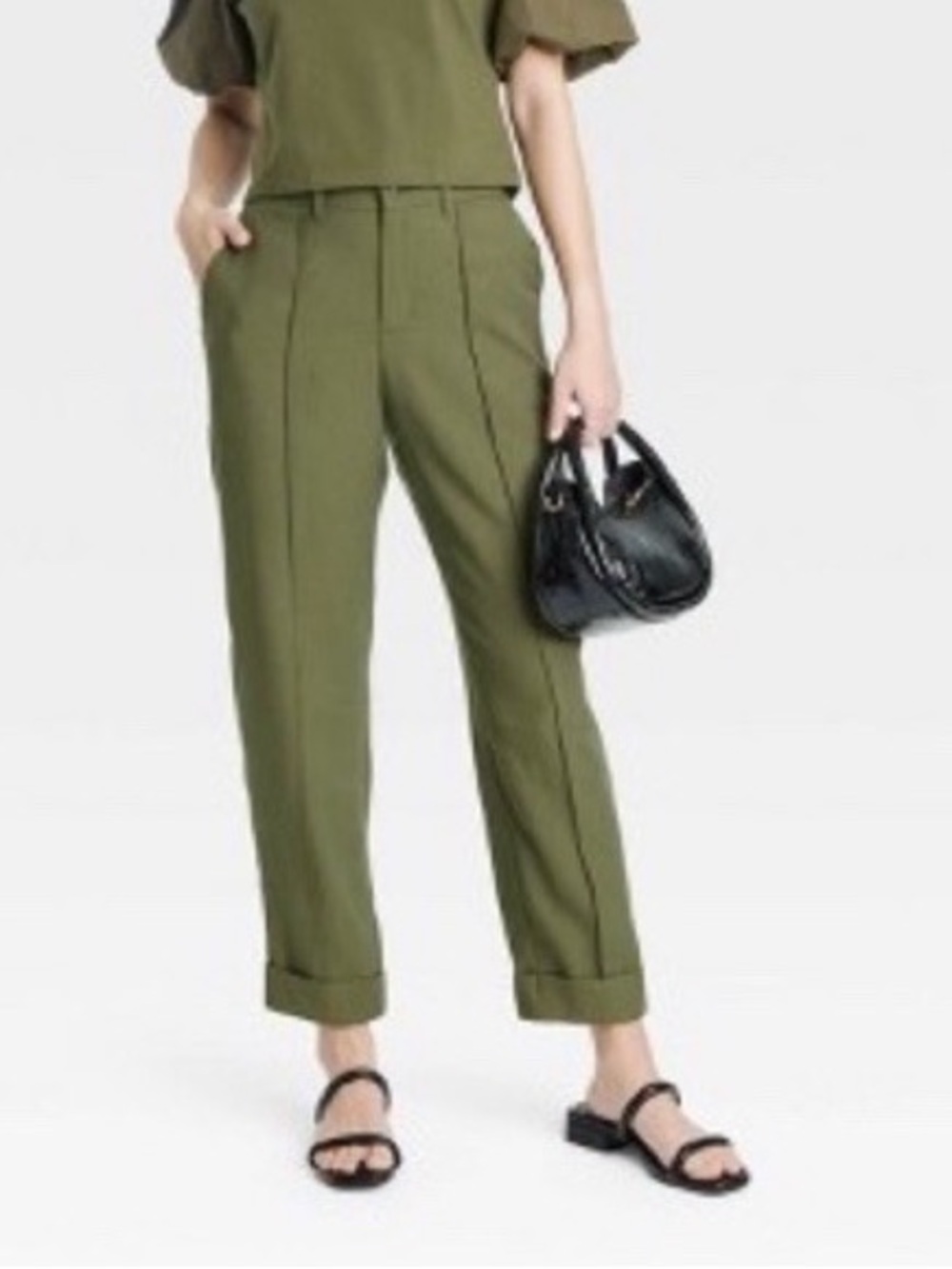 a new day Olive Green Cuffed Trousers